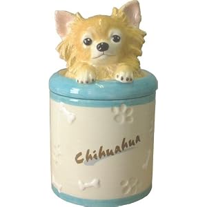 Long Hair Chihuahua Collectible Dog Puppy Cookie Jar Container Figure by