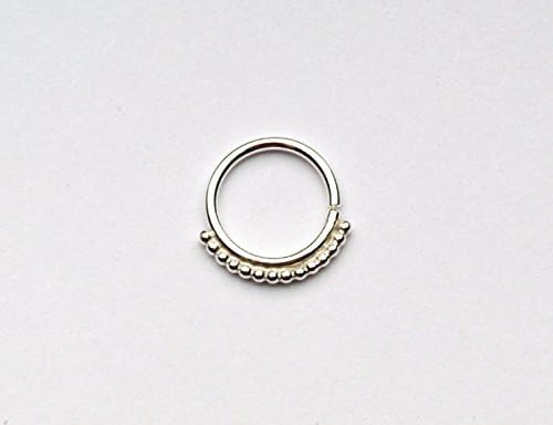 SEPTUM RING / Nose Ring / with 1mm balls STERLING SILVER 18g, 6mm to 10mm inside diameter SKU: Q7-Y9Z6-ENA9