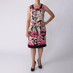 Buy Adi Designs Stretch Knit Belted Sleeveless Dress by Adi Designs