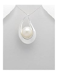 Fresh Water Pearls Pendant Necklace In 92.5 Sterling Silver