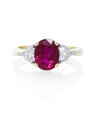 Diamond and Ruby Platinum and 18k Yellow Gold Ring