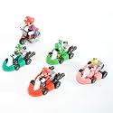 Yujin Super Mario Kart Figure Pull Back Car SET of 5 Complete