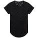 UNRESTRAINED Mens Streetwear Swag Clothing Extended T Shirt Black M