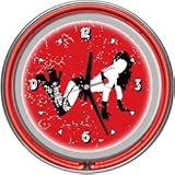 IMAGE OF New Trademark Shadow Babes B Series Clock W/ Two Neon Rings Red High Grade Glass Cover