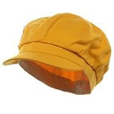 Cotton Elastic Newsboy Cap-Yellow W15S55D