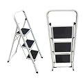 3 Step Heavy Duty Ladder Steel Frame Non Slip Step Mats