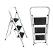 3 Step Heavy Duty Ladder Steel Frame Non Slip Step Mats