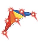 4  (120Cm) Lazer Stunter Kite Handles & Lines & Led Lights