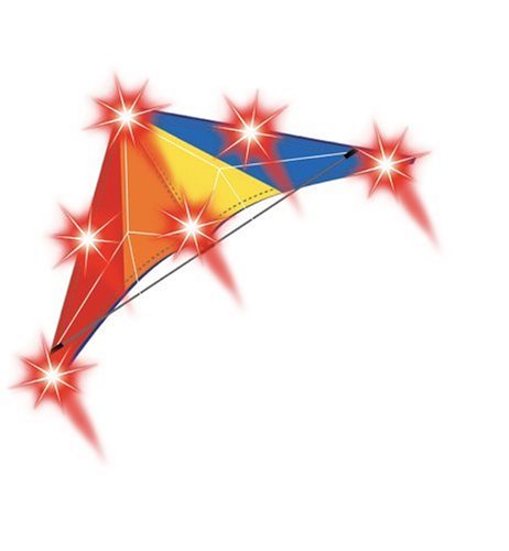 Childrens Toyshop  Toys : 4' (120Cm) Lazer Stunter Kite Handles & Lines & Led Lights