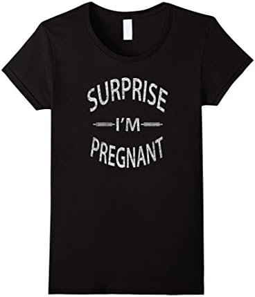 Women's Surprise I'm Pregnant Shirt, Pregnancy Announcement Shirts Medium Black