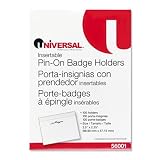 Clear Pin Style Top Loading Badge Holders with Inserts, 3-1/2 x 2-1/4, 100/