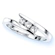 14K White Gold 3 Stone Channel Set Round Diamond Engagement Ring (1/4 cttw, H-I, SI)