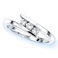 14K White Gold 3 Stone Channel Set Round Diamond Engagement Ring (1/4 cttw, H-I, SI)