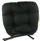 Luxury Black Twill Jumbo Seat / Chair Pads / Cushions - 100% Cotton Covers