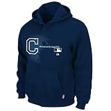 MLB Men's Cleveland Indians Authentic Collection Change Up Long Sleeve Hooded Fleece Pullover (Pro Navy, XX-Large)