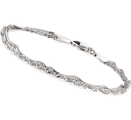 Jstyle Jewelry 4MM Stainless Steel Chain Link Bracelets for Women Filigree Bracelets 7.8 Inch
