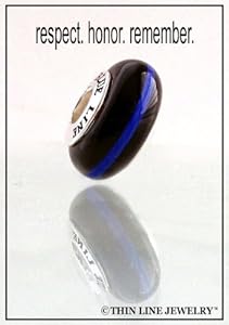 Genuine Thin Blue Line Charm Police Bead by Thin Line Jewelry