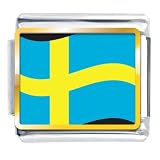 Sweden Flag Italian Charms Bracelet Link