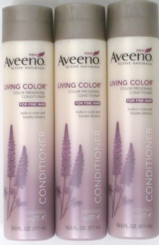 Aveeno Living Color Color Preserving Conditioner for Fine Hair, 10.5 oz(pack of 3)