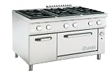 6 Flammen Gasherd mit Gasbackofen 2/1 GN Serie 900
