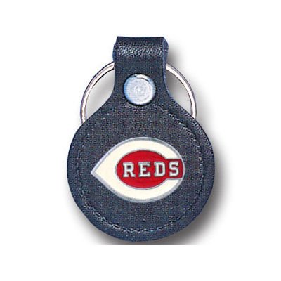 CINCINNATI REDS OFFICIAL LOGO LEATHER KEYCHAIN