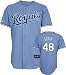 Joakim Soria Jersey: Adult 2010 Majestic Alternate Light Blue Replica #48 Kansas City Royals Jersey - Small
