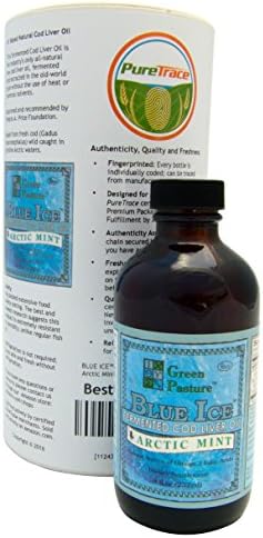 PureTrace Certified Green Pasture Blue Ice Fermented Cod Liver Oil Arctic Mint (1-pack)