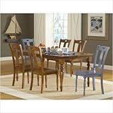 Barbados 7 Piece Dining Table Set in Honey Oak
