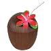 Plastic Coconut Cup (flower & straw included) Party Accessory  (1 count) (1/Pkg)