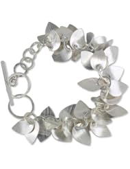 Sterling silver charm bracelet, Singing Leaves - Indian Jewelry Sterling Silver Charm Bracelet