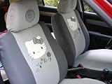 6pcs Hello Kitty Universal Car Seat Cover... Gray - With Free Gift of Non-slip Dash Grip Pad Mat