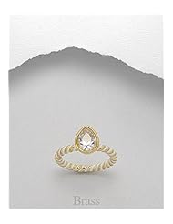 White Colored Enamel Ring In Brass
