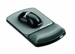 Fellowes Gel Wrist Rest & Mouse Pad with Microban, Black (9175101)