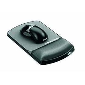 Fellowes Gel Black Wrist Rest & Mouse Pad w/Microban (9175101)