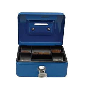 Cash/Money Box 4" (10cm) Cylinder Lock with 2 Keys - Blue