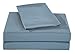 Honeymoon 1800 Brushed Microfiber Embroidered Bed Sheet Set, Ultra Soft, Queen - Blue