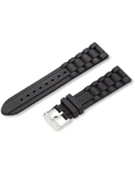 Hadley-Roma Womens LS3320RA 200 20-mm Black Genuine Silicone Watch Strap