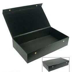 Black Leather Travel Jewelry Display Box Storage Showcase Tray