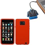 GTMax Red Soft Silicone Case Cover with Gift LCD Screen Cleaner for AT&T, V ....