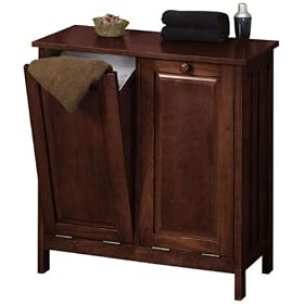 Mission - style Tilt - out Laundry Hamper/wastebin, 26W, CHESTNUT by Home Decorators Collection