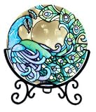 Peacock Hand Painted Stained Glass Votive Candle Lamp
