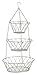 Blue Donuts Heavy Duty Silver 3-Tier Round Iron Hanging Basket - 25in Long/Powder Coated in X Pattern