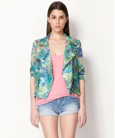 Tropical Flowers Printed Women's Suit Size M