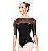 Adult Mesh Sleeve Leotard N8628BLKS Black Small