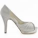 Elegantpark EP11064-IPF Women Peep Toe Platform High Heel D'orsay Pleated Satin Wedding Party Pumps Shoes