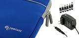 rooCASE 2n1 Lenovo S10-2 10-Inch Netbook Sleeve Case with DC 12v Car Charger (Invisible Zipper Dual-Pocket - Dark Blue)