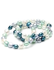 Honora "Halo" Freshwater Cultured Pearl Stretch Bracelet Set