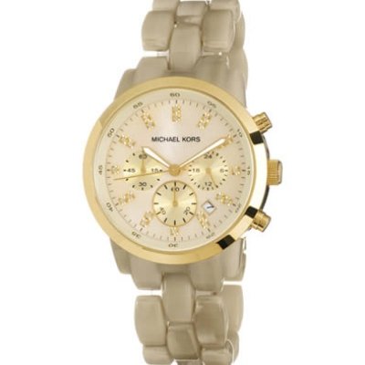 Michael Kors Watches Ladies Chronograph Horn (Horn)