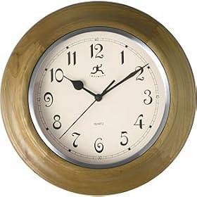 Infinity Instruments The Benchmark - Natural Wood Wall Clock Metal Bezel