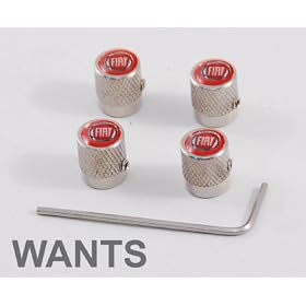 Solid Zinc Alloy Red Fiat Dust Valve Caps